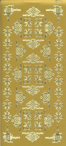 Konturensticker gold, Ornamente und franz. Lilien